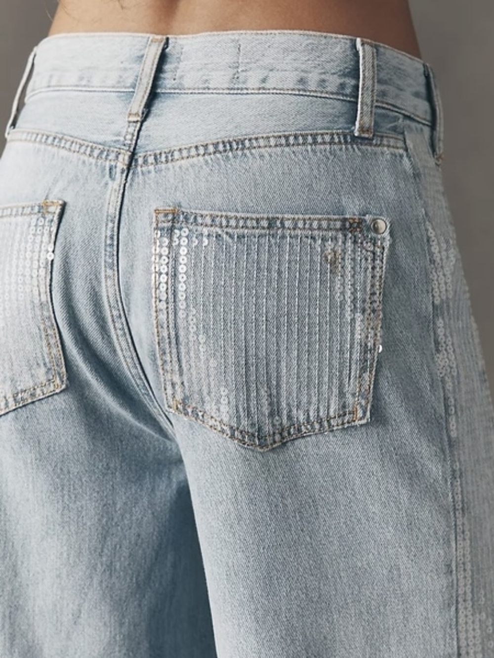 PILCRO By Anthropologie | Sequin High-Rise Wide Leg Jeans - Picture 14 of 16